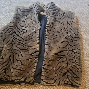 Elegant Faux Fur Zebra Print Vest